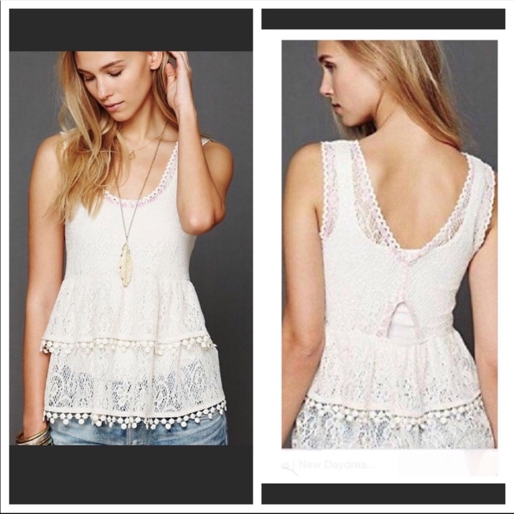 Free people crochet top size medium